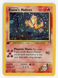 1st Edition Blaine's Moltres Holo - Pokemon 2000 Gym Hero's #1 NM-MT - Image 1