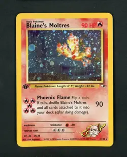 1st Edition Blaine's Moltres Holo - Pokemon 2000 Gym Hero's #1 NM-MT - Image 3