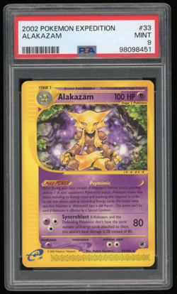 2002 POKEMON EXPEDITION BASE SET 33/165 ALAKAZAM PSA 9 **LOW POP 194** - Image 1