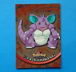 TV Animation, 34 Nidoking, Holo, Blue Logo, Pokemon Karte Topps Series 1, 1999 - Image 2