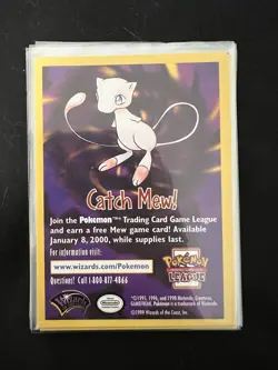 1999 Pokemon Catch Mew Movie Promo SQUARE CUT With Alignment Dot - Image 1