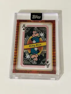2025 Topps Disney Mint MICKEY MOUSE Ace of Spades #/125 Encased Card - Image 1