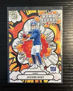 2025 Donruss Jaxson Dart Rookie Card #BS-JDT BOMB SQUAD Giants RC - Image 1