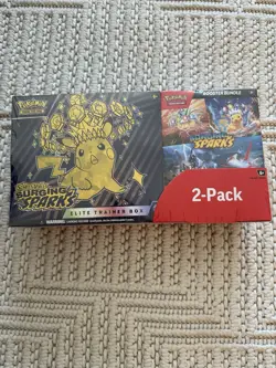 Pokemon Surging Sparks ETB + Booster Bundle Costco 2-pack Sealed - Image 1