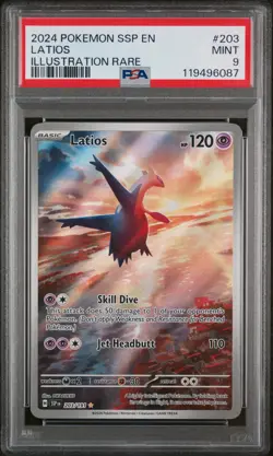 2024 POKEMON SSP EN-SURGING SPARKS #203 LATIOS ILLUSTRATION RARE - PSA 9 MINT - Image 1