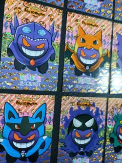 GENGAR PONCHO SET POKEMON DATABASE HALLOWEN SET CRACKED Gold HOLO PERU - Image 4