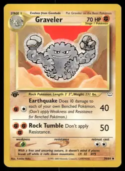 Pokemon Tcg Graveler [1st Edition] #30 Pokemon Neo Revelation LP - Image 1