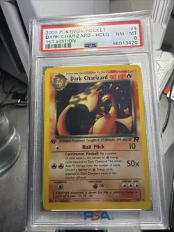 2000 POKEMON ROCKET 1ST EDITION #4 DARK CHARIZARD-HOLO PSA 8 - Image 4