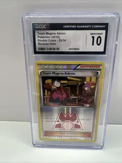 Pokemon TCG Team Magma Admin 29/34 Double Crisis 2015 Uncommon Card CGC 10 - Image 1