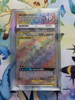 Pokemon TCG Moltres Zapdos Articuno GX 69/68 Hidden Fates Rainbow Ace 10 - Image 1