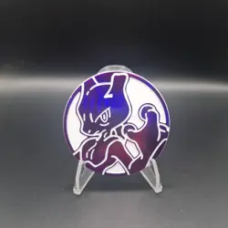 Mewtwo Flip Coin Purple & White Pokemon TCG - Image 1