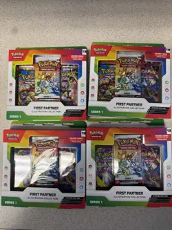 Pokemon TCG: First Partner Illustration Collection: Series 1 Lot Of 4 In Hand - Image 1