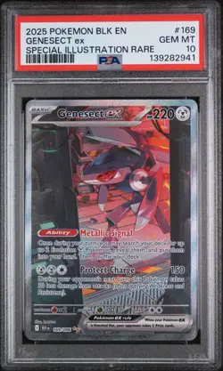 2025 POKEMON BLK EN-BLACK BOLT SPECIAL ILLUSTRATION RARE #169 GENESECT EX PSA 10 - Image 1