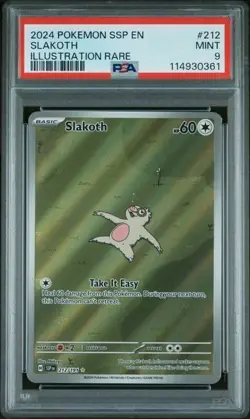 SLAKOTH #212 - PSA 9 - POKEMON - SSP - SURGING SPARKS - ILLUSTRATION RARE - Image 1
