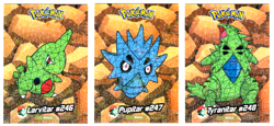POKEMON - CRYSTAL COLLECTION* LARVITAR, PUPITAR & TYRANITAR -CRACKED ICE HOLO - Image 1