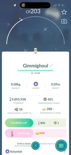 Pokemon Go Shiny Gimmighoul (Reduced) - Image 1