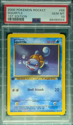 2000 POKEMON ROCKET 1ST ED #68 SQUIRTLE PSA 10 - Image 1