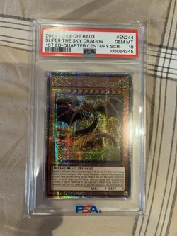 Yugioh Slifer the Sky Dragon RA03-EN244 1st Quarter Century Rare PSA 10 GEM MINT - Image 2