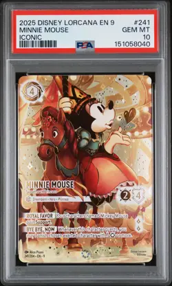 2025 DISNEY LORCANA EN 9-FABLED ICONIC MINNIE MOUSE - SWEETHEART PRINCESS PSA 10 - Image 1