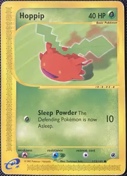 Hoppip 112/165 Expedition Base Set Regular *HEAVY DAMAGE* Pokemon Card - Image 1