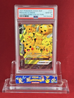 2021 POKEMON Celebrations Black Star Promo PIKACHU V-Union Card SWSH 141 PSA 10 - Image 1
