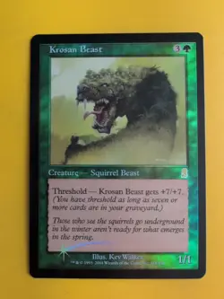 Krosan Beast. Squirrel Beast MTG Card. Odyssey.Old Border FOIL. - Image 3