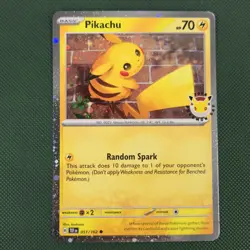 DOUBLE CHEEK WHOLE SWIRL 🌀💫 NM Pikachu 051/162 30th Anniversary Pokemon Card - Image 4