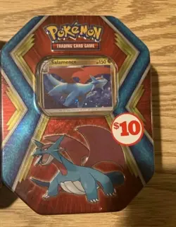 Pokemon TCG Salamence Dragons Tin w/ 10 Mini 3-Card Booster Packs - NEW/SEALED - Image 1