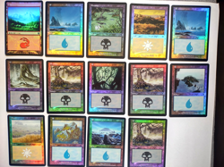 MTG Foil Basic Land Lot 14 Cards Mixed Sets Magic The Gathering - Image 1