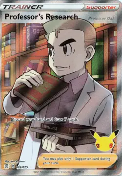 POKEMON Professor's Research (Full Art) #024/025 Holo Celebrations NM - Image 1