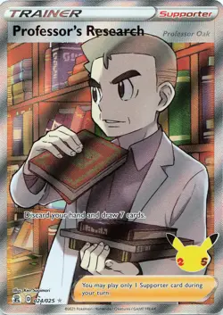 POKEMON Professor's Research (Full Art) #024/025 Holo Celebrations NM - Image 3