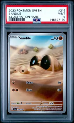 Sandile 216/198 IR Scarlet & Violet PSA 9 Illustration Rare Pokemon card - Image 1