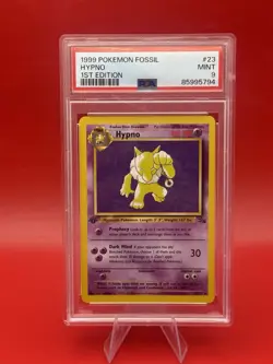 PSA 9 MINT 1999 POKEMON FOSSIL 23 HYPNO 1ST EDITION ENGLISH - Image 1