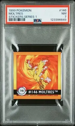 1999 Pokemon Sticker Series 1 Moltres #146 VINTAGE PSA 7 NM - Image 1