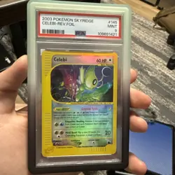 Pokemon Celebi Skyridge Crystal Reverse Holo Secret Rare #145 PSA 9 Mint - Image 1