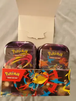 Pokemon MEGA HEROES Mini Tin Display (10 Tins) Factory Sealed - Image 1