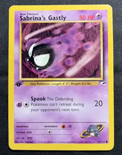 Pokemon Sabrina’s Gastly 93/132 - Gym Heroes - 1st Edition LP - Image 1