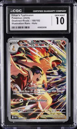 2025 POKEMON DESTINED RIVALS #190/182 ETHAN'S TYPHLOSION CGC 10 GEM MINT - Image 1