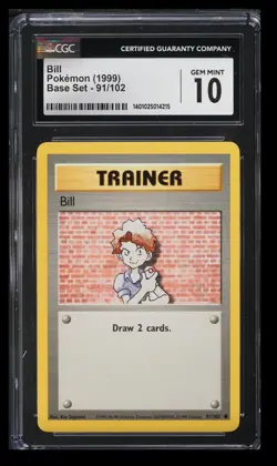 1999 Pokemon Base Set Bill CGC 10 English #91/102 - Image 1