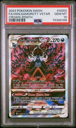 2023 Pokemon Crown Zenith # GG52 Full Art Hisuian Samurott VSTAR PSA 10 GEM MINT - Image 1