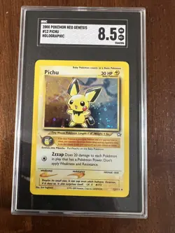 POKEMON 2000 NEO GENESIS PICHU #12 HOLO VINTAGE ⭐SGC 8.5 NM/MINT+⭐ - Image 1