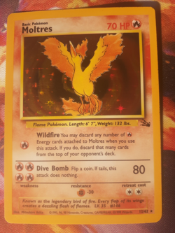 Heavily Played Moltres - 12/62 - Holo Rare Pokemon Fossil Unlimited - Image 1