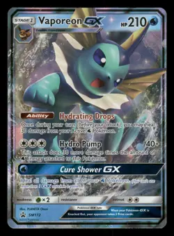 Vaporeon GX SM172 Promo,Holo Pokemon SM Promos - Image 1