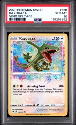 2020 Pokemon Sword & Shield Vivid Voltage #138 Rayquaza Vivid Voltage PSA 10 - Image 1