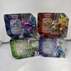 Pokemon TCG: Paradox Clash Tin Set of 4 - Iron Leaves & Walking Wake Sealed Tins - Image 1