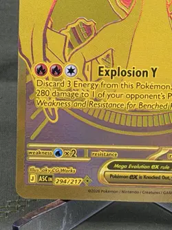 2026 Pokemon Ascended Heroes TCG MEGA CHARIZARD Y EX Full Art GOLD SIR 294/217 - Image 5