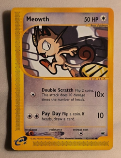 Pokemon TCG Meowth Expedition Base Set 121/165 Non-Holo Common English 50 HP - Image 1