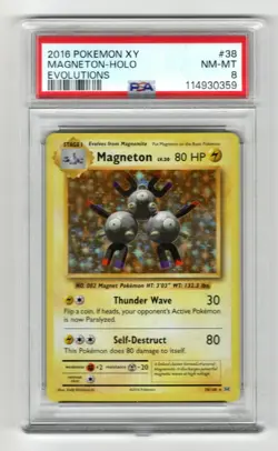 2016 - POKEMON - XY - EVOLUTIONS - #38 MAGNETON - HOLO - PSA 8 - Image 1