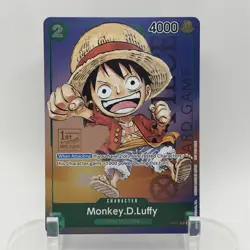 One Piece Monkey D. Luffy P-037 1st Anniversary Stamped Tournament Holo Promo NM - Image 1