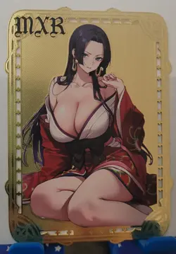 Boa Hancock Double Sided Gold Metal Card MXR Goddess Story Waifu #18/100 - Image 2